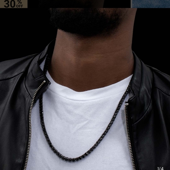 BLACK AUTHENTIC SPINEL  SEXY NAUGHTY TENNIS EARRINGS HOOPS RHODIUM OVER STERLING - Picture 4 of 9